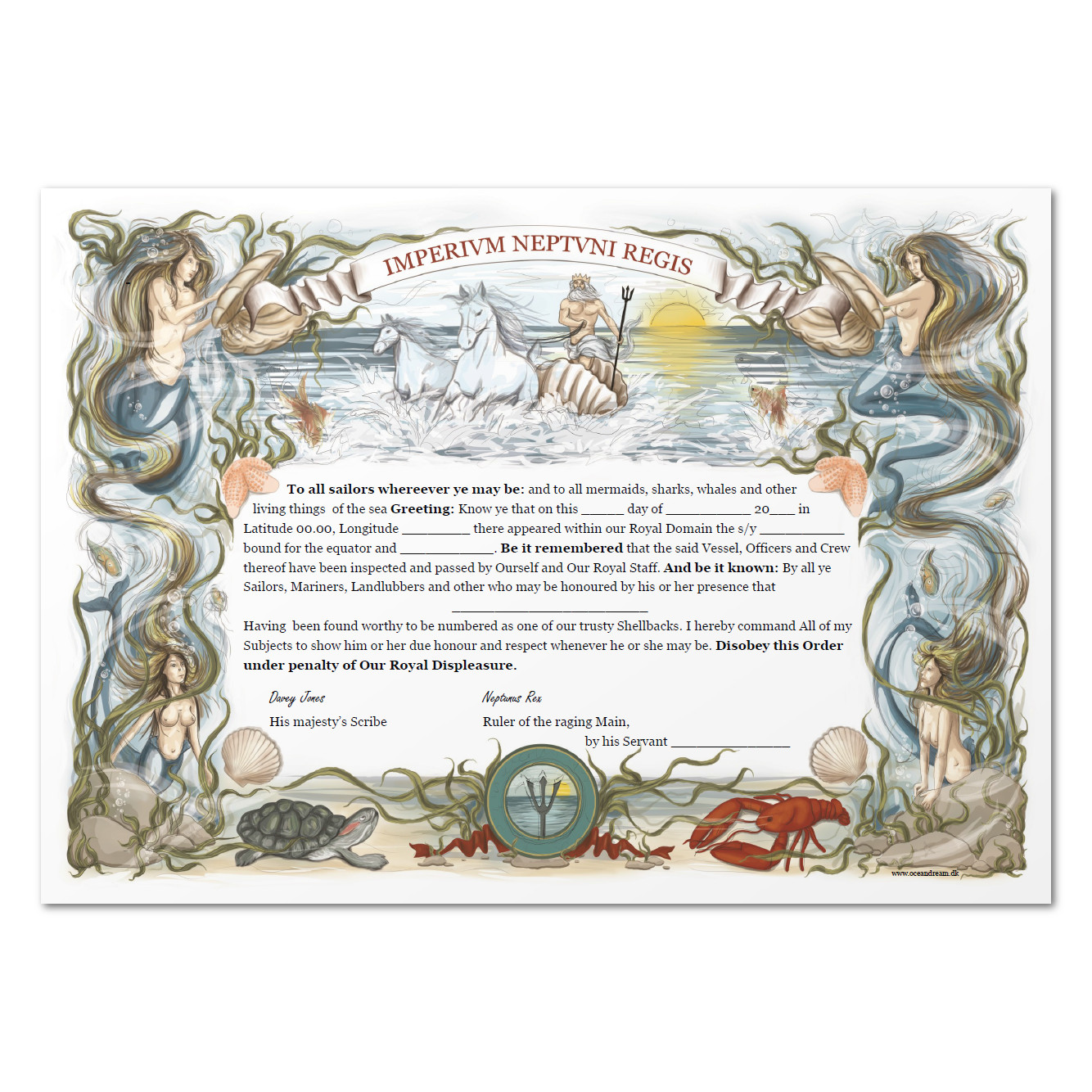 Equator certificate – Ocean Dream Regarding Crossing The Line Certificate Template